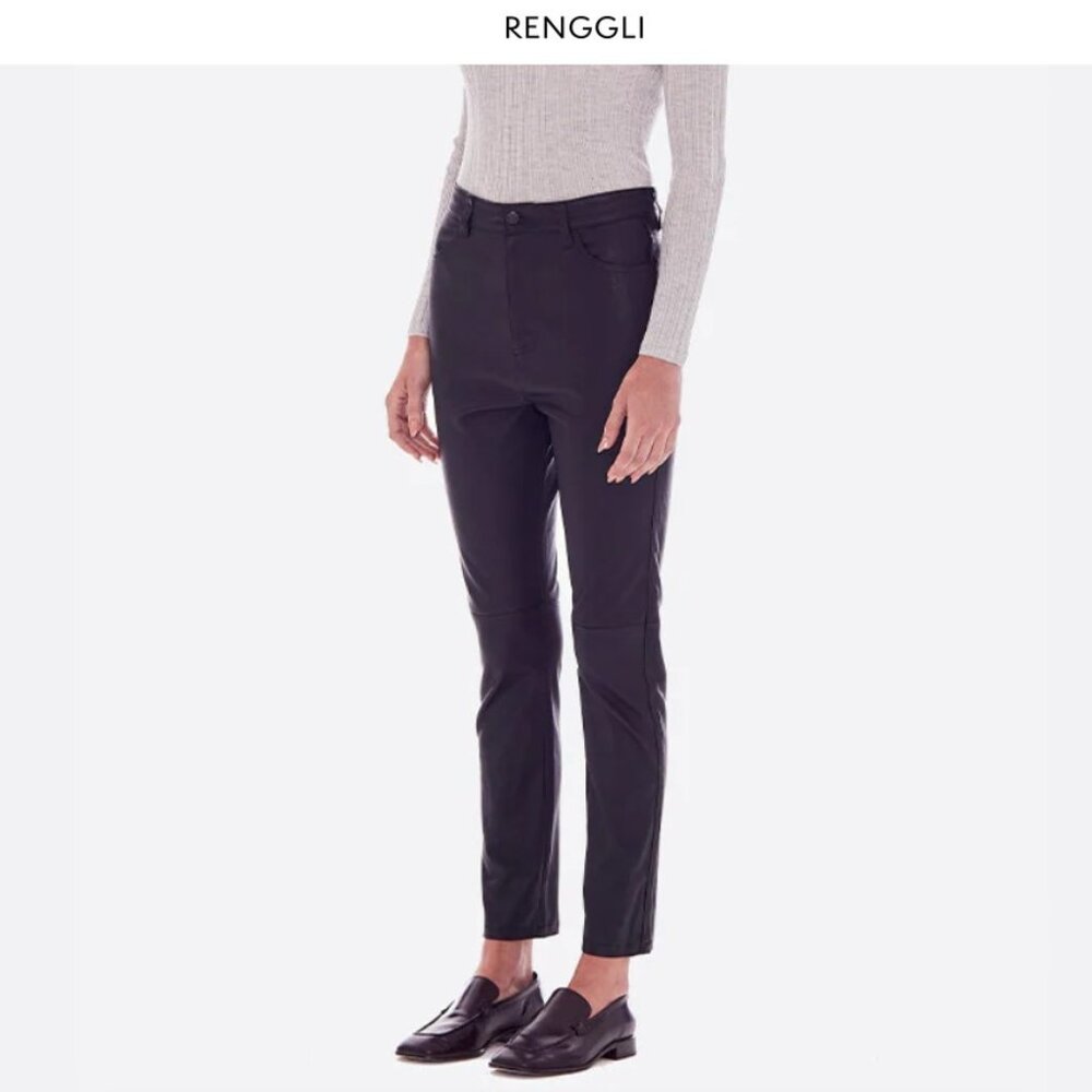 RENGGLI: BLACK LEATHER PANT
